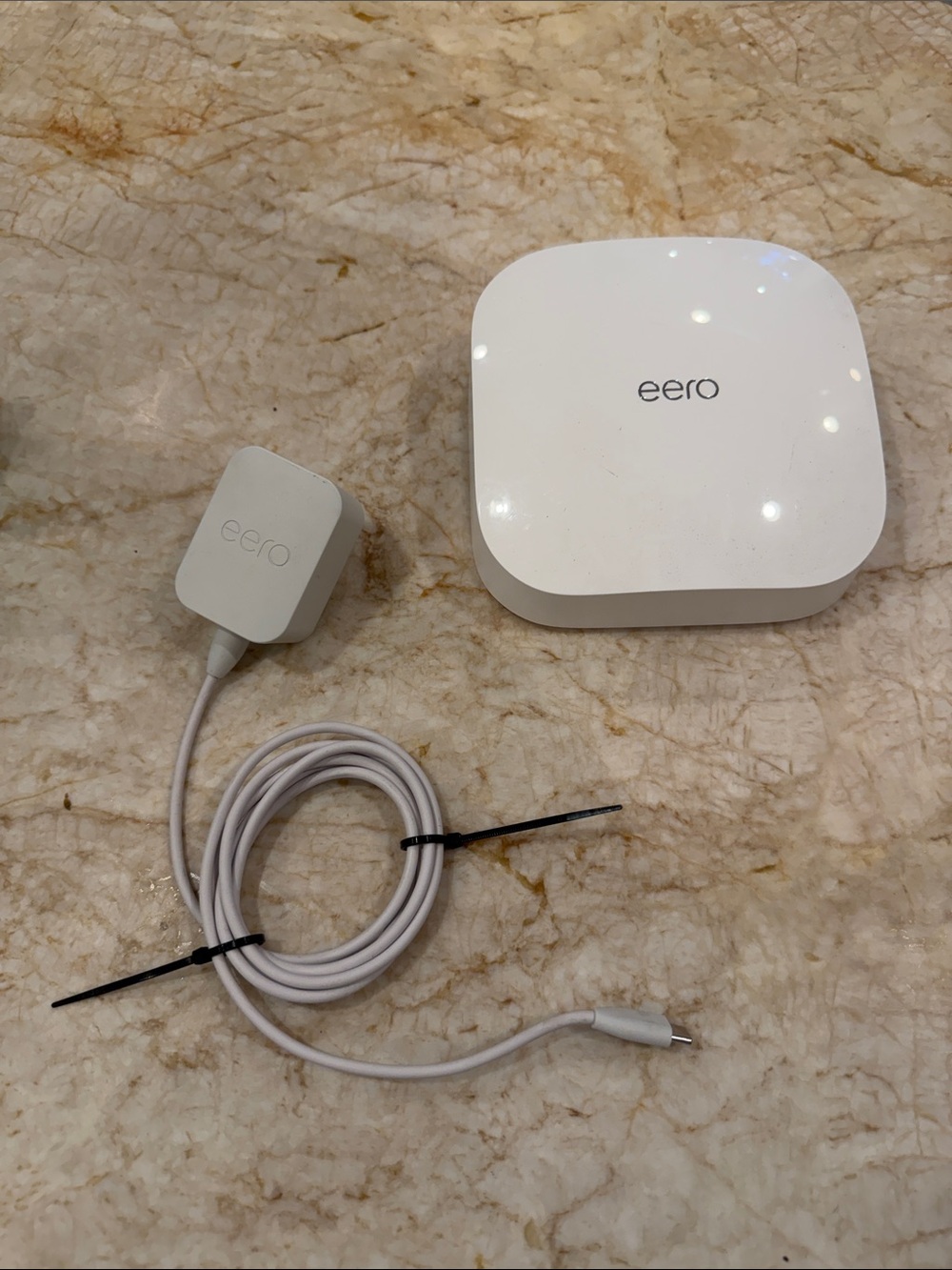 eero Pro 6 White Home Wi‑Fi Router with Matching White Power Adapter